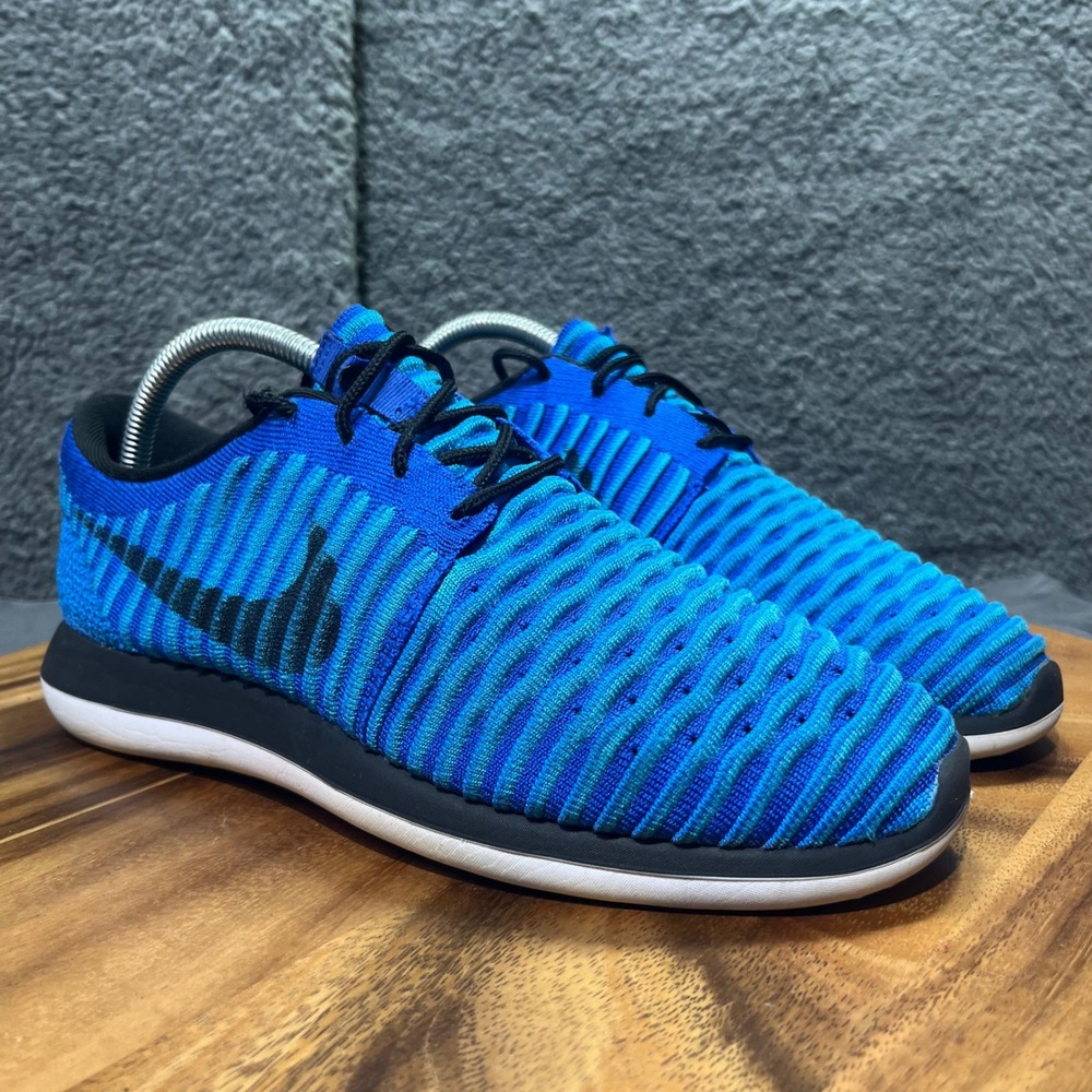 Nike Roshe Run Knit Blue Black Men's Athletic Comfort Sneakers‎ Shoes Size 7 - Picture 3 of 12